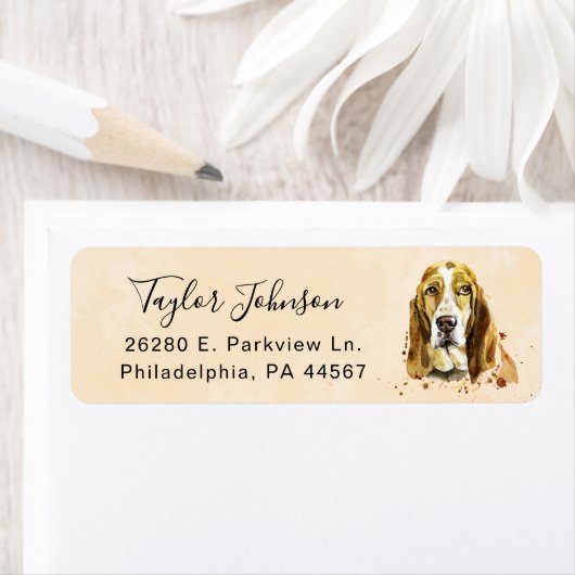 Basset Hound Return Address Label (Insitu)