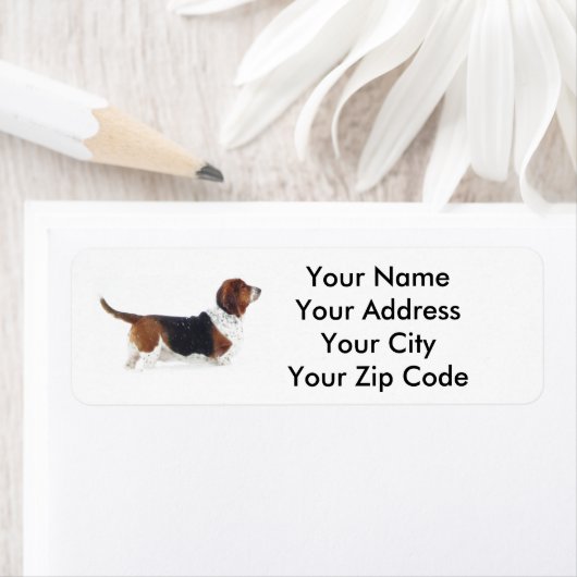 Basset Hound Return Address Label (Insitu)