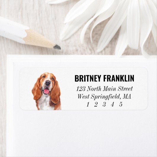 Basset Hound Return Address Labels (Insitu)