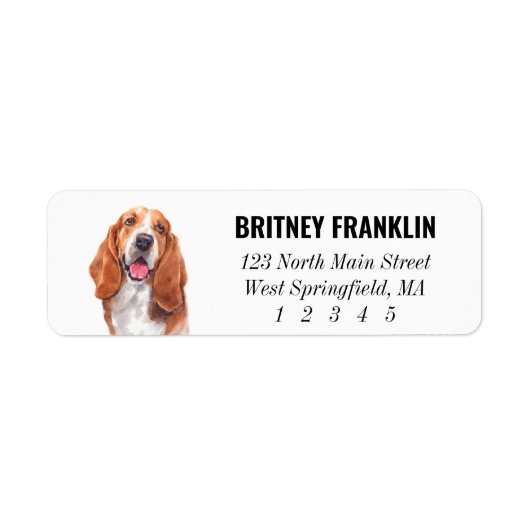 Basset Hound Return Address Labels (Voorkant)