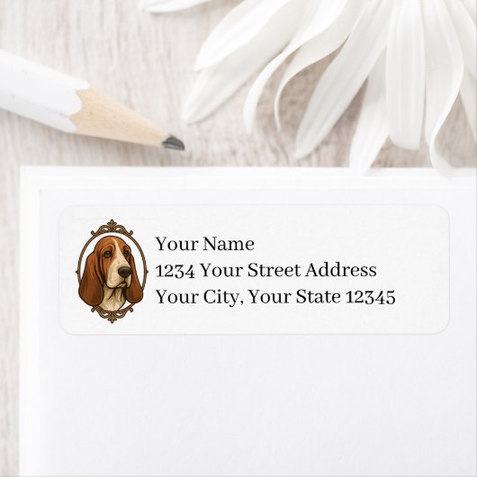 Basset Hound Return Address Labels (Insitu)