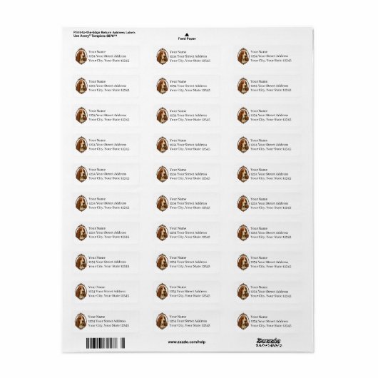 Basset Hound Return Address Labels (Full Sheet)