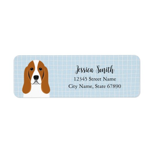 Basset Hound Return Address Labels (Voorkant)