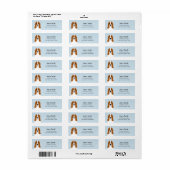 Basset Hound Return Address Labels (Full Sheet)