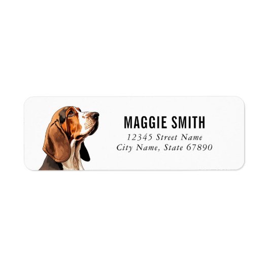 Basset Hound Return Address Labels (Voorkant)