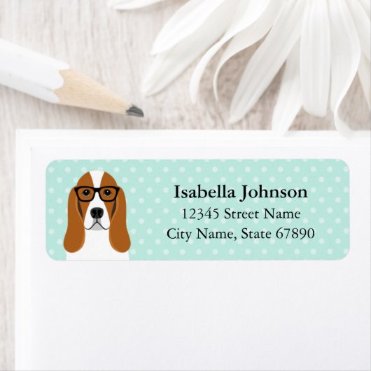 Basset Hound Return Address Labels (Insitu)