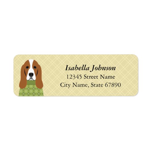 Basset Hound Return Address Labels (Voorkant)