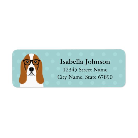 Basset Hound Return Address Labels (Voorkant)
