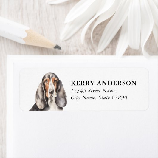 Basset Hound Return Address Labels (Insitu)