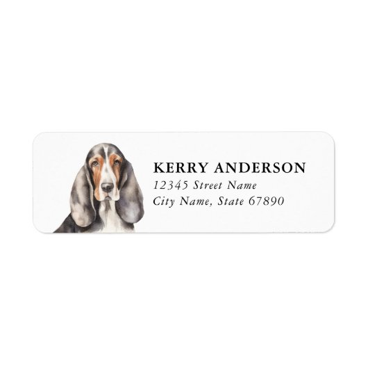 Basset Hound Return Address Labels (Voorkant)
