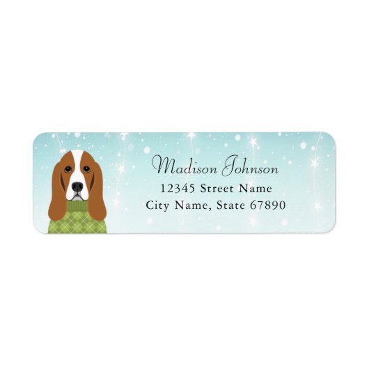 Basset Hound Return Address Labels (Voorkant)