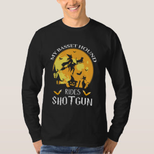 Basset Hound Rides Shotgun Dog T-shirt