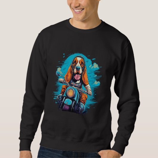 Basset Hound riding a motorcycle Trui (Voorkant)