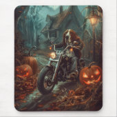 Basset Hound Riding Motorfiets Halloween Eng Muismat (Voorkant)