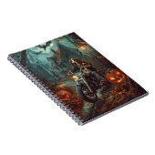 Basset Hound Riding Motorfiets Halloween Eng Notitieboek (Rechterzijde)