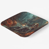 Basset Hound Riding Motorfiets Halloween Eng Papieren Bordje (Gebogen)