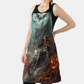 Basset Hound Riding Motorfiets Halloween Eng Schort (Insitu)