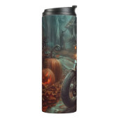 Basset Hound Riding Motorfiets Halloween Eng Thermosbeker (Gedraaid links)