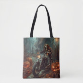 Basset Hound Riding Motorfiets Halloween Eng Tote Bag (Voorkant)