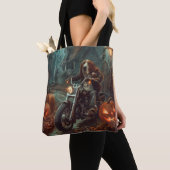 Basset Hound Riding Motorfiets Halloween Eng Tote Bag (Dichtbij)
