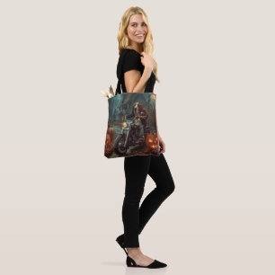 Basset Hound Riding Motorfiets Halloween Eng Tote Bag