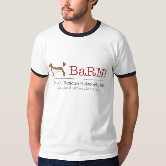 Basset Hound Ringer T-shirt (Voorkant)