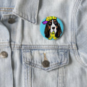 Basset Hound Ronde Button 5,7 Cm (In situ)