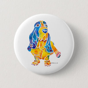Basset Hound Ronde Button 5,7 Cm
