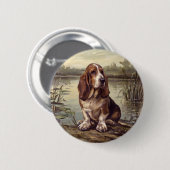 Basset Hound Ronde Button 5,7 Cm (Voorkant /achterkant)