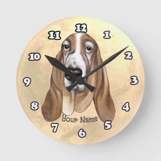 Basset Hound Ronde Klok (Voorkant)