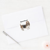 Basset Hound Ronde Sticker (Envelop)