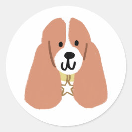 Basset Hound Ronde Sticker