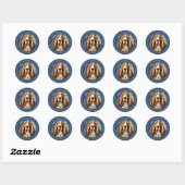 Basset Hound Ronde Stickers (Vel)