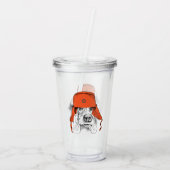 Basset Hound | Rood Ushanka-Pet Acryl Drinkbeker (Achterkant)