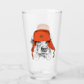 Basset Hound | Rood Ushanka-Pet Glas (Voorkant)