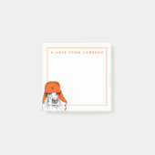 Basset Hound | Rood Ushanka-Pet | Jouw namen toevo Post-it® Notes (Voorkant)