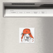 Basset Hound | Rood Ushanka-Pet Magneet (Insitu (Vaatwasser))