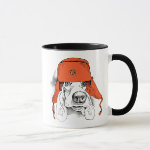 Basset Hound Rood Ushanka-Pet Mok