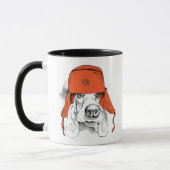 Basset Hound | Rood Ushanka-Pet Mok (Links)