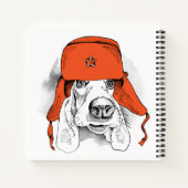 Basset Hound | Rood Ushanka-Pet Notitieboek (Achterkant)