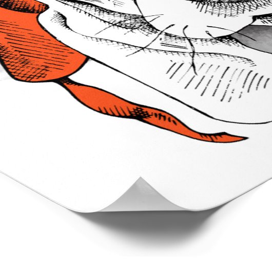 Basset Hound | Rood Ushanka-Pet Poster (Hoek)