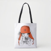 Basset Hound | Rood Ushanka-Pet Tote Bag (Voorkant)