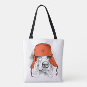 Basset Hound | Rood Ushanka-Pet Tote Bag (Achterkant)