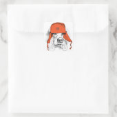 Basset Hound | Rood Ushanka-Pet Vierkante Sticker (Tas)