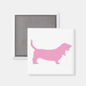 Basset Hound (roze) Magneet (Voorkant / Achterkant)
