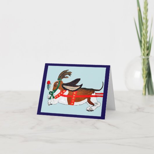 Basset Hound Rudolph de Rendier met de Rode Neus (Voorkant)
