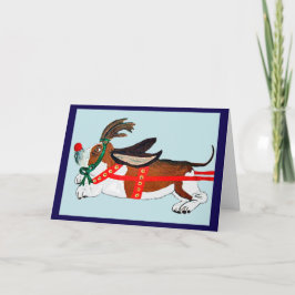 Basset Hound Rudolph de Rendier met de Rode Neus Kaart