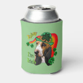 Basset Hound Saint Patricks Day Blikjeskoeler (Blikje Achterkant)