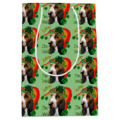 Basset Hound Saint Patricks Day Medium Cadeauzakje (Voorkant)