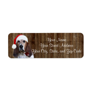 Basset Hound Santa Etiket